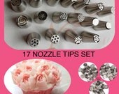 Russian tulip tips Russian piping nozzles 17 pieces High Quality Russian icing pastry frosting tips 17 piece set free shipping
