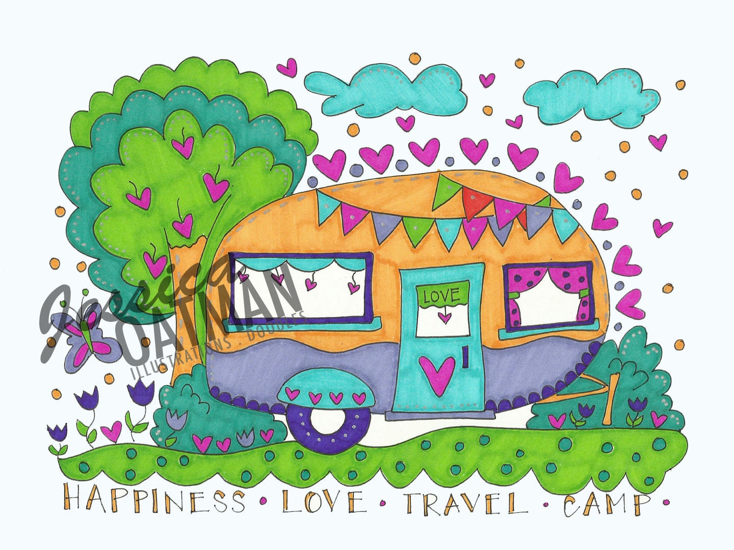 Camper Coloring Page Coloring Pages Vintage camper art