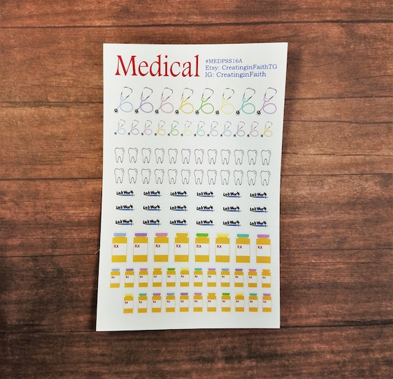 Medical Sticker Sheet by CreatinginFaithTG on Etsy