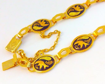 Vintage, Damascene, Toledo, bracelet, vintage bracelet, vintage Damascene bracelet, Damascene bracelet, wedding jewelry, birds, bracelet