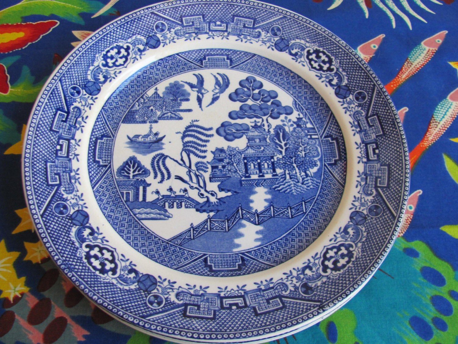 Etsy Willow Pattern | vintage blue and white willow pattern plates set of six Etsy Willow Pattern | vintage blue and white willow pattern plates set of six