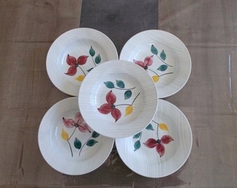 soup Digoin Sarreguemines french antique hand - painted dinner plates