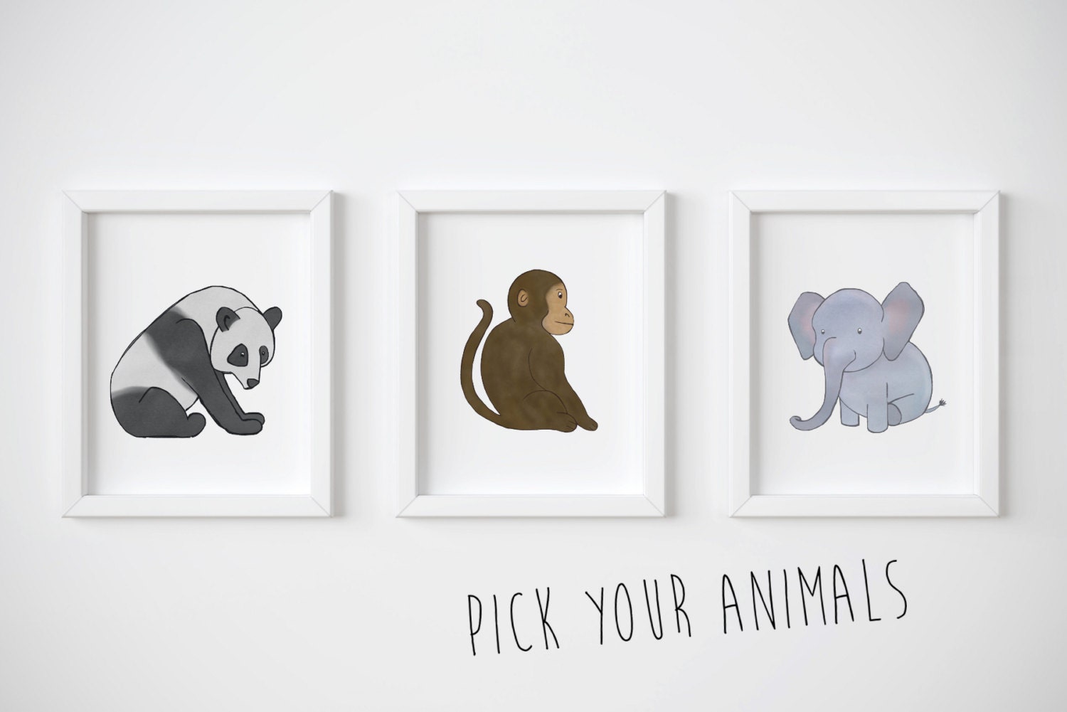 Zoo Nursery Art Prints Safari Animal Prints Featuring a