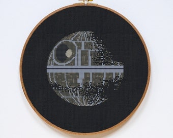 Death Star II, Star Wars Cross Stitch Pattern, Modern StarWars Cross Stitch Easy Chart, PDF Format, Instant Download