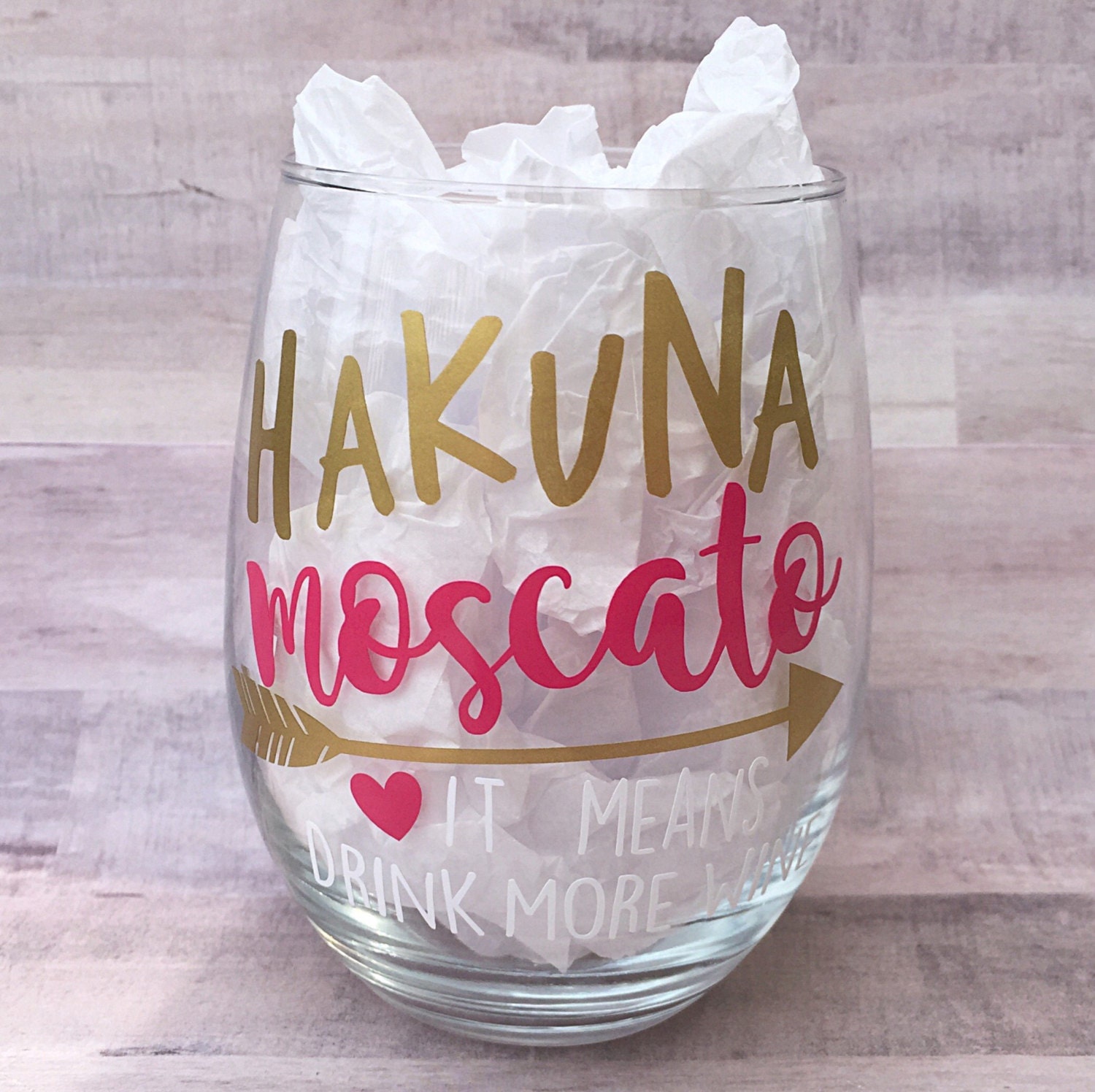 Download Hakuna Moscato Wine Glass Stemless Wine Glass Best Friend