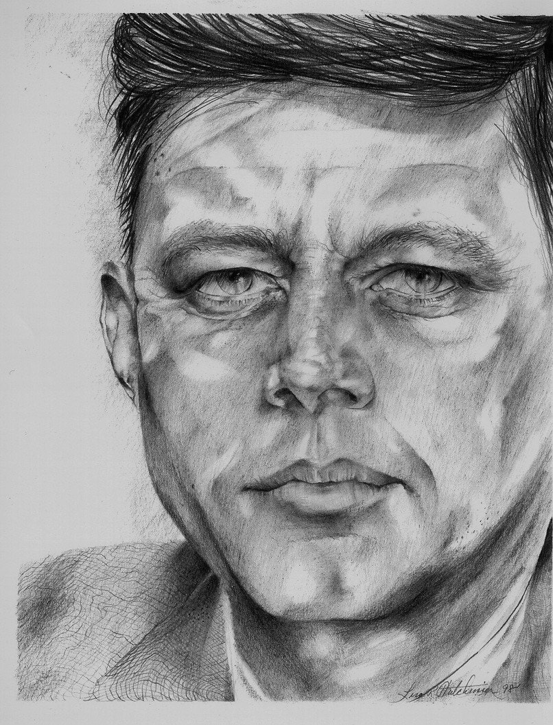 Pencil Drawing Of John F Kennedy Fine Art By Daydreamdesigns22 