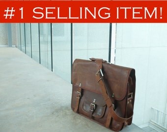 Leather Messenger Bag with Zipper, Leather Satchel, Mens Messenger bag, Travel Bag Cross Body Leather Bag with Zipper Laptop Bag 15 RH1