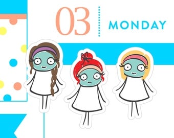 P006-Spa Day stickers, Girls night stickers, planner stickers, face mask stickers, sleepover stickers, 36 stickers, MINI size, PPC165