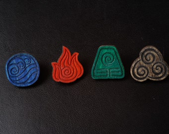 Avatar: the last airbender (The Legend of Aang)- element bending symbol pin badges