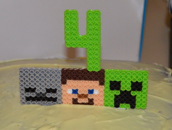 Minecraft cake topper