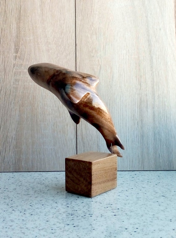 Wooden Shark Shark Carved Statue Carving Wood Art Wood