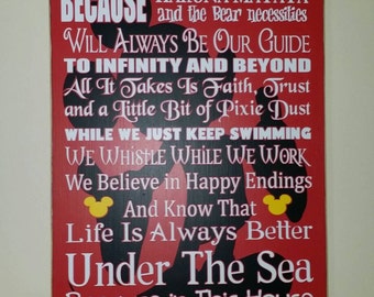 12 x 22 wood Disney in this houses sign