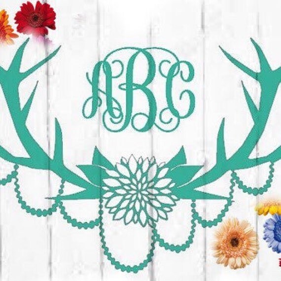 Download Boho Antler Decal Girly Antler Monogram by ...