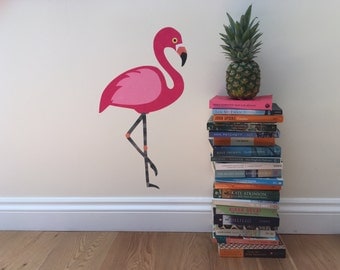 Flamingo Wall Decal - Flamingo Wall Sticker - Pink Flamingo - Flamingo Wall Art - Pink Flamingo Decal - Tropical Art - Girls Room Decor