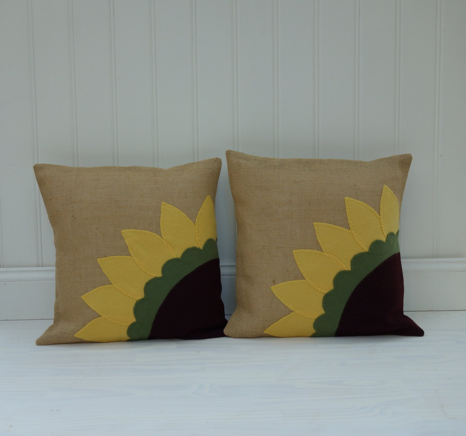 Organic Pillow Cover Set Sunflower Throw Outdoor Pillow