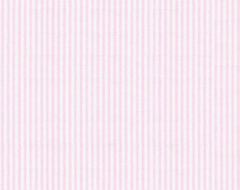 Pink Seersucker Fabric, Robert Kaufman Fabric, half yard light pink and white seersucker, cotton blend seersucker