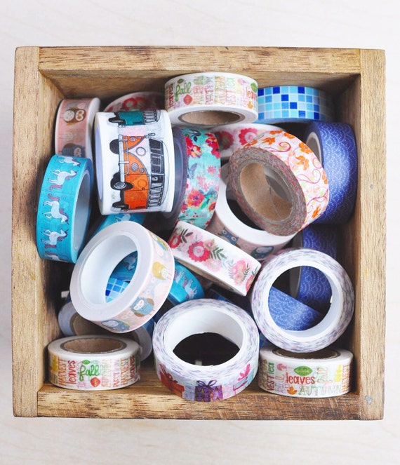 Flowers and Stripes Washi Tape. 15mm x 10m. Floral Washi Tape. Striped