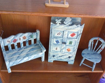Beautiful Hand Made & Painted Doll Furniture Set*