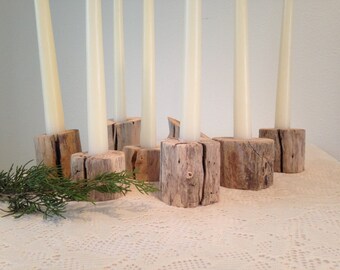Driftwood Candle Holders, (8 Piece) Driftwood Centerpiece, Driftwood Candle | Wedding Centerpiece | Home Decor |Beach Wedding | Rustic Decor