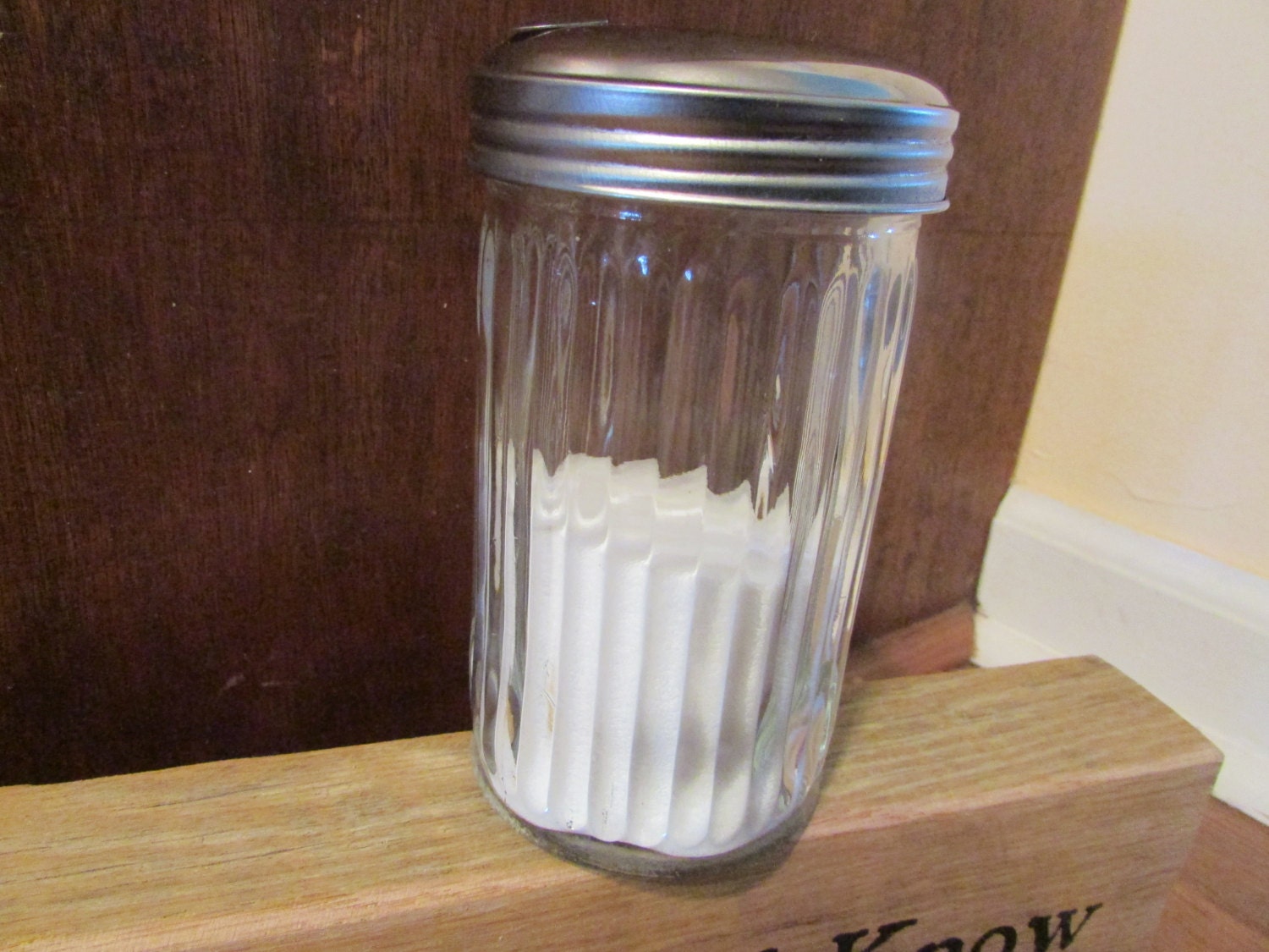 Vintage Glass Sugar Dispenser Diner Style by SistersVintageAttic2