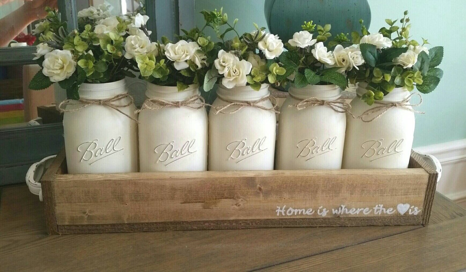 Mason jar table decor mason jar centerpiece rustic home