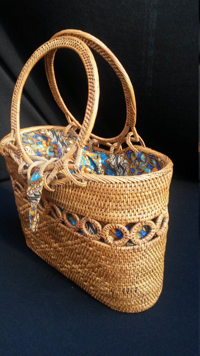 rattan woven purse