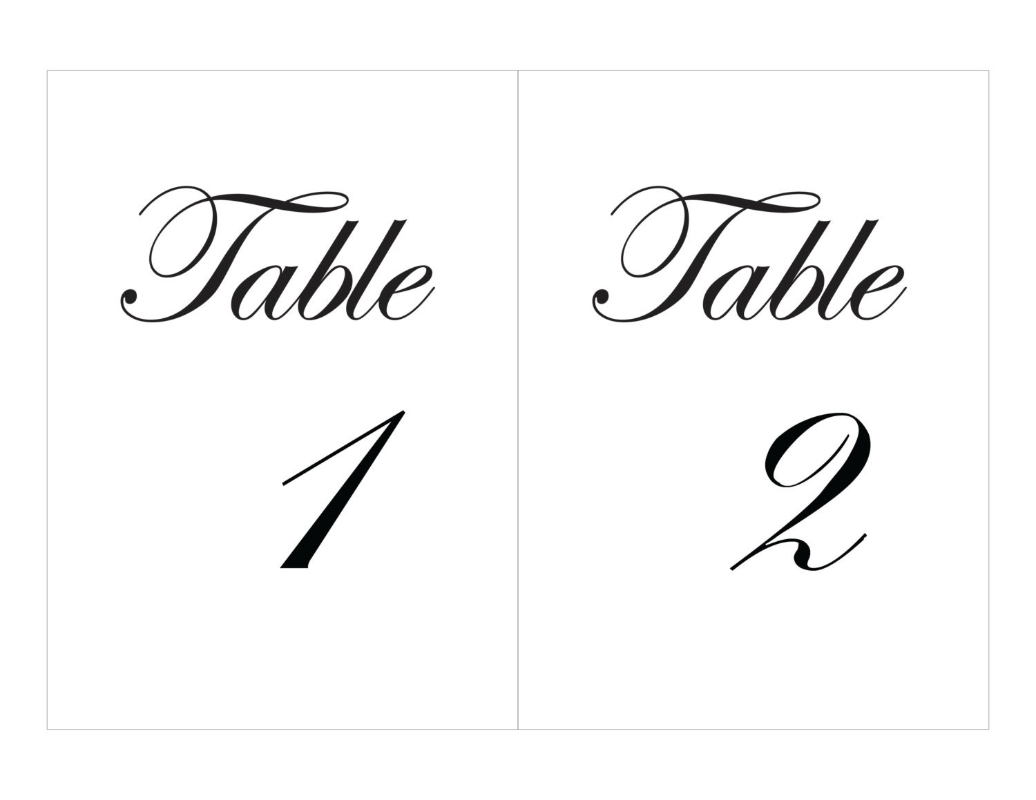 Elegant Wedding Table Numbers Elegant Printable 5 x