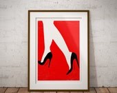 Red Soles Minimalist Retro Vintage Fashion art print Red Soles Minimalist Retro Vintage Fashion art print