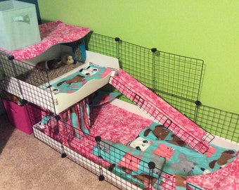 Guinea Pig Cage Extra 14" x 14" Wire Grid Black Panel 17 Panels and 20 Connectors Rabbit Hedgehog