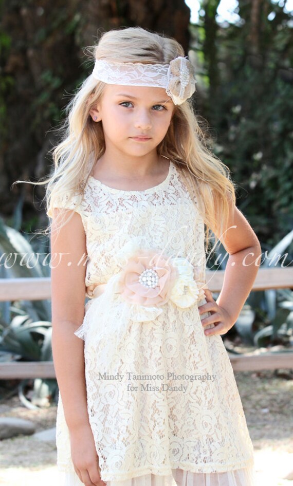 Zoe Dress Lace Flower Girl dress Set Flower Girl Dress