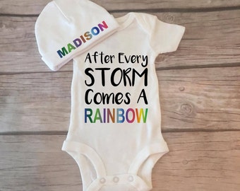 Coming Home Outfit, After Every Storm Bodysuit, Miracle Baby, LONGSLEEVE or SHORTSLEEVE, Baby Shower Gift, Rainbow Baby Bodysuit