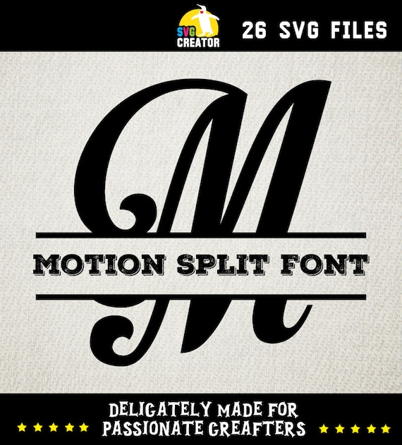 Motion Pictures Split Fonts SVG Split monogram svg by SVGCREATOR