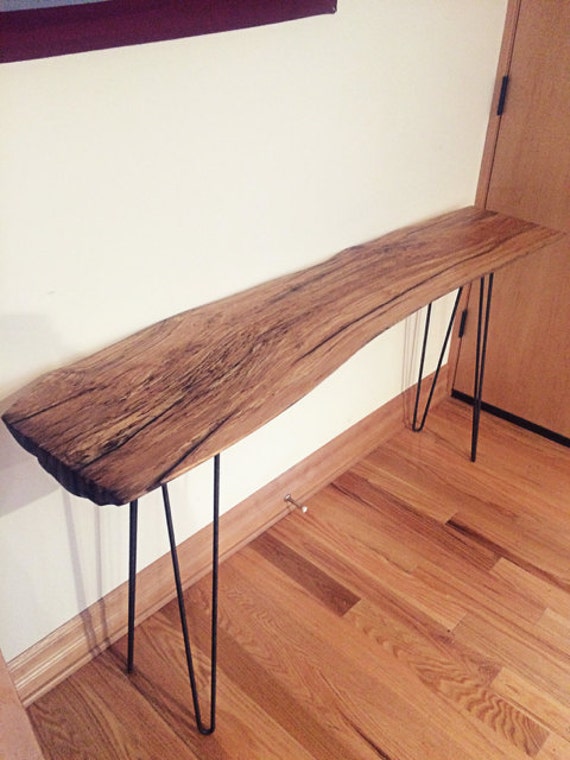 Live Edge Console Table // Hairpin Legs by MichaelRyanDesigns