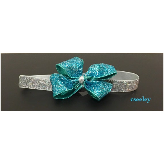 Sparkly teal headband by CreationsByCarlyS on Etsy