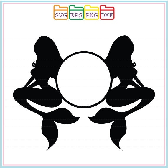 Download Little Mermaid Monogram FrameSvg Dxf Png by SVGFILESDESIGNS