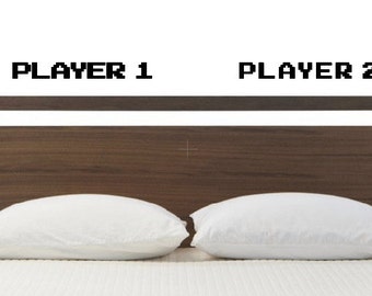 Player 1 Player 2 Video Game Wall Decal