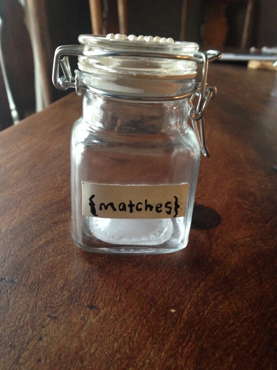 Glass match holder by citrinefloral on Etsy