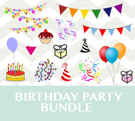 Download Birthday Party SVG Bundle Party balloons banners decoration