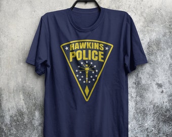 Hawkins Police Department Badge Sherif Stranger Things Inspired TV Show Eleven Adults Mens & Women's T-shirt Top Tee Shirt All Sizes Cols