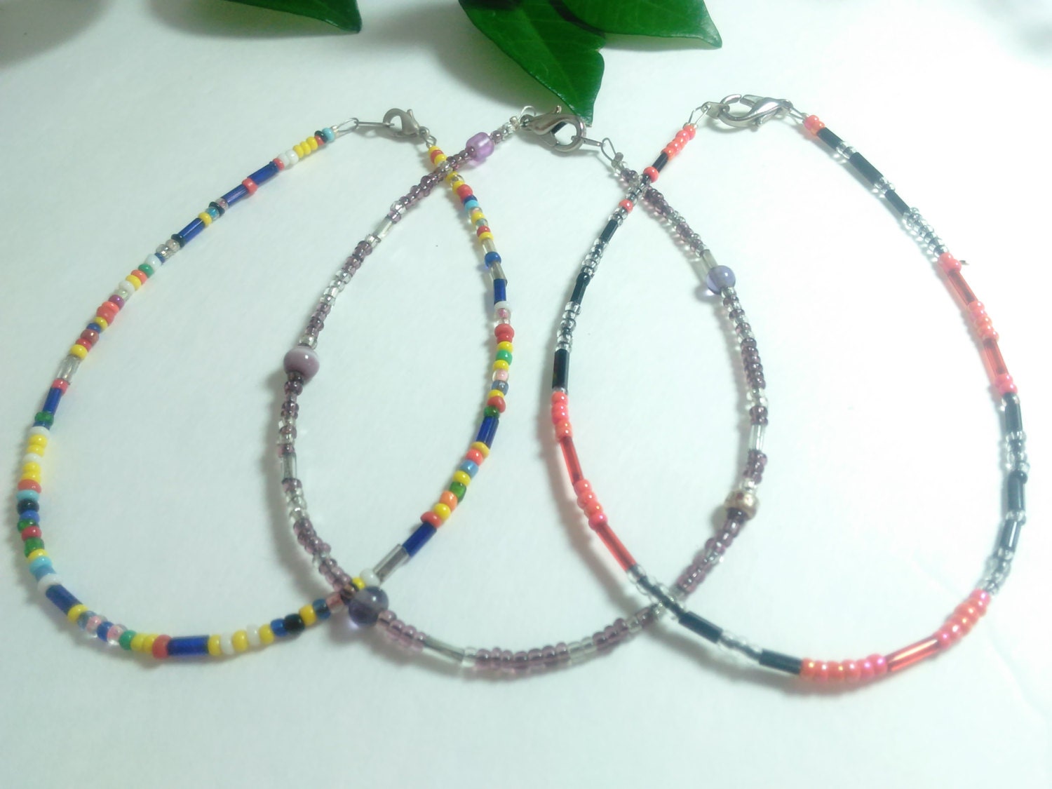 Beaded Anklets Beach anklets Ocean anklets Anklets by DiDiGifts