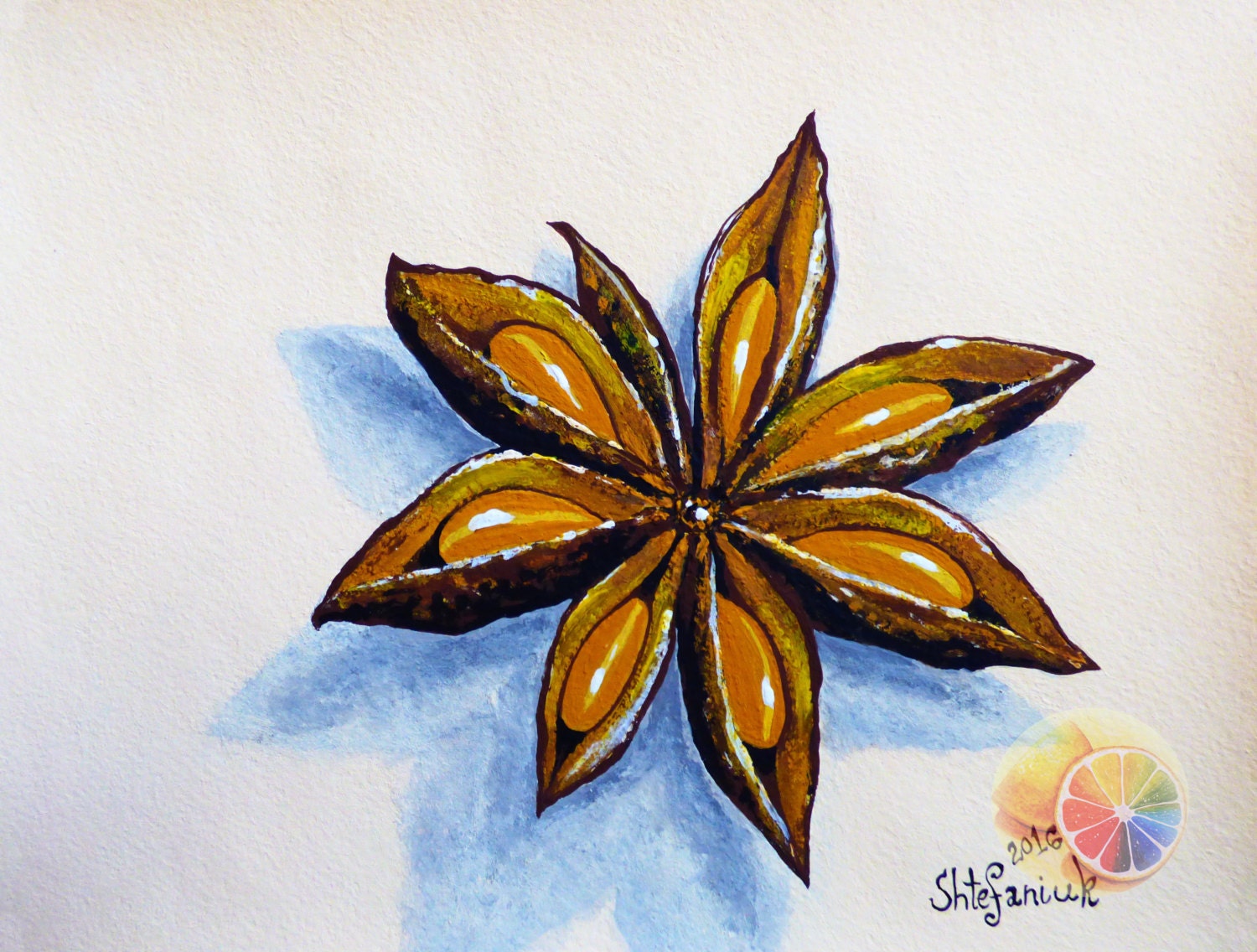 Star Anise Painting Spice Painting 8x10 Acrylic