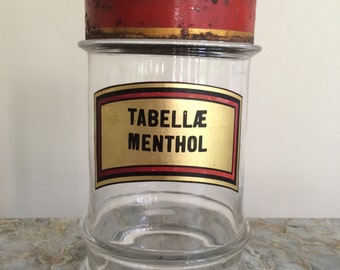 Antique French Apothecary Jar with Tole Lid