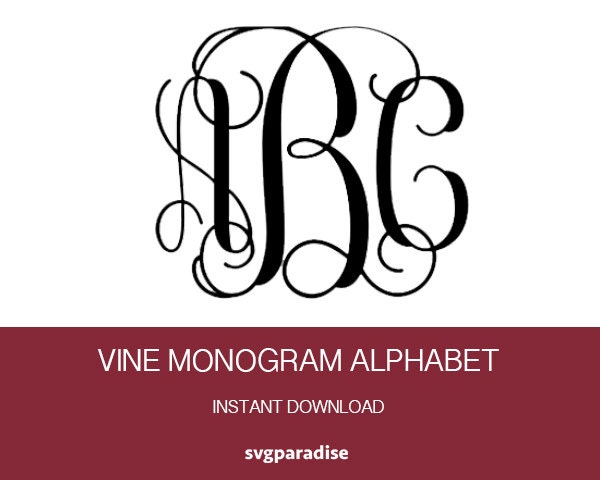 Download Vine Monogram Cuttable Font Interlocking Vine Alphabet SVG
