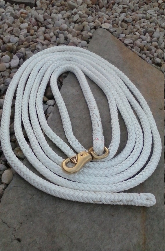 Horse lead line 20 foot 7/16 diameter white by Lierlinesplicing