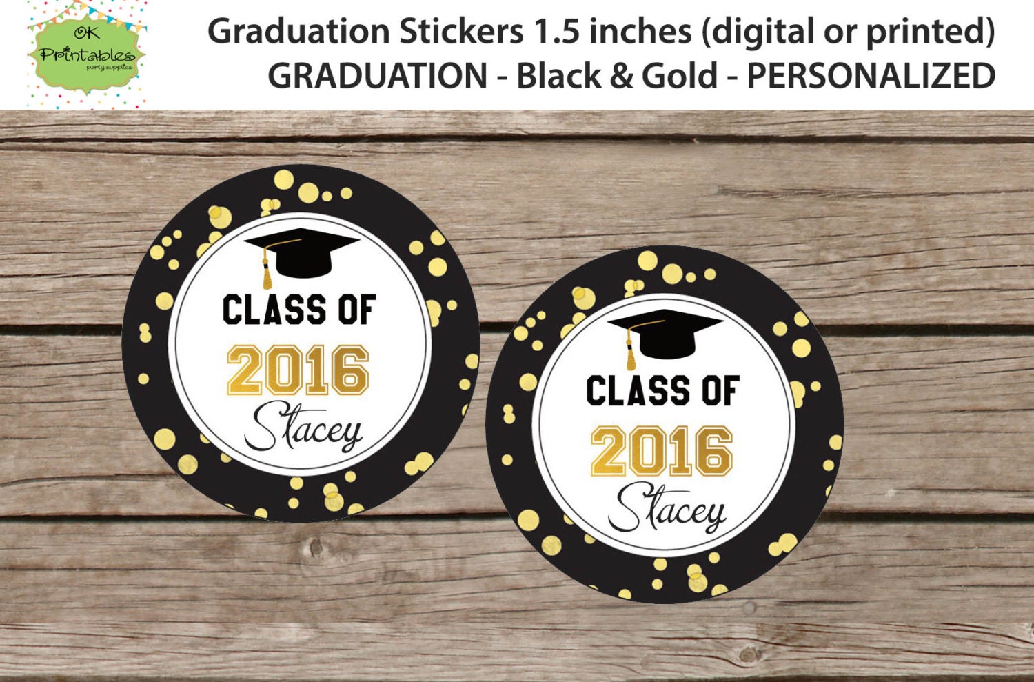 Graduation Stickers Personalized Graduation by OKPRINTABLESSHOP