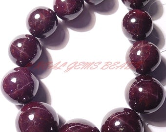 Only At My Shop - Natural Star Garnet Rondelle, Star Garnet Smooth Round Ball Beads, 8-15 MM, 15" Strand, Loose Gemstone Roundel Beads 1012