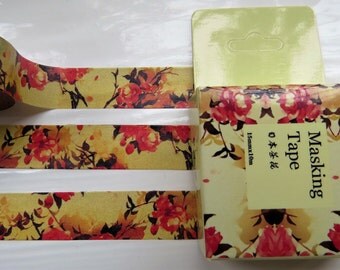 Autumn Flowers Washi Tape / A Colourful Floral Tape with Shades of Autumn