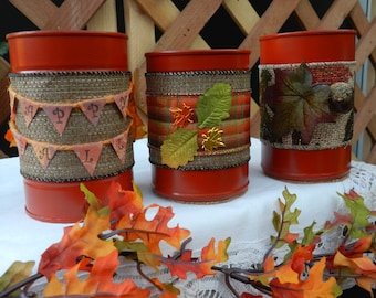 Upcycled Fall Autumn Containers
