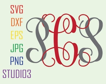 Interlocking Monogram Fonts, Svg, Dxf, Eps, Studio 3, Png, Jpg, Silhouette Studio,Cricut Files, SVG files, Silhouete Cameo, Cutting Files