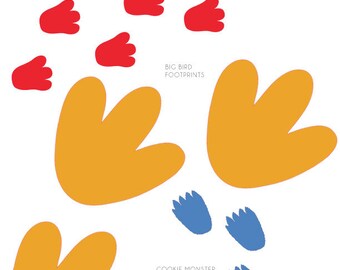 Sesame Street Printable Footprints Instant Download